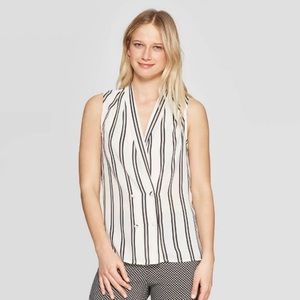 Striped Tuxedo Blouse